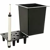 VIVANNO Blumenkübeleinsatz aus Kunststoff mit Bewässerungsset - 29x29x32 cm - schwarz