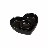 Kesper 41167 | Eierbecher,Herz, schwarz aus Porzelan 10 x 9 x 2,5 cm