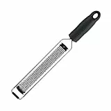 MasterChef Parmesanreibe Zester, Zestenreißer, Zitronenreibe, Muskatnuss Reibe, Ingwerreibe, Handreibe mit Rassiermesserscharfe Edelstahlklinge und Ergonomisch Rutschfester Griff, Spülmaschinenfest