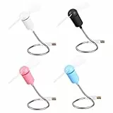 KARELLS Schwanenhals Lüfter,Faltbar Schwanenhals Fan,4 Stück USB-Ventilator,Schwanenhalsventilator,Schwanenhals Ventilator,Mini Lüfter USB,mit weichen Lüfterflügeln,Für Zuhause und Büro