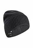 camel active Herren Beanie aus Reiner Lammwolle Schwarz, Menswear-OS