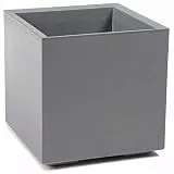 Ondis24 Blumenkübel, Blumentopf Caro Beton Optik Pflanzkübel, pflanzkasten XXL auf Rollen aus Kunststoff 100% Recycled Pflanzkübel groß außen (Grau, 40 cm)