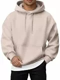 Jhsnjnr Herren Kapuzenpullover Freizeit Pullover mit Taschen Langarm Solid Sweatshirt mit Kapuze Lockerer Kordelzug Hoodie