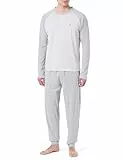 Tommy Hilfiger Herren Pyjama-Set Jersey Pj Set Cuffed Lang, Grau (Light Grey Heather), XL