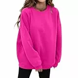 sweatshirt damen baumwolle langarm Sweatshirt Oversized Pullover Rundhals Langarmshirt Herbst Winter Pulli Frauen Winterpullover Baumwolle Casual Langarm Oberteile Locker Tops schaltknauf hoodie