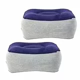 WEKADRIN 2 Stück Aufblasbare Fußstütze Leichtes Reise fußkissen mit Schnellem Ventil Bequeme Beinauflage für Flugzeug Büro Zuhause und Camping Fördert Entspannung und Schwellungen