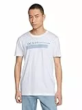 TOM TAILOR Denim Herren 1030693 T-Shirt Mit Logo-Print Aus Bio-Baumwolle, 20000 - White, XXL EU