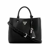 GUESS Damen Meridian Girlfriend Satchel Schulranzen, Griffe Oben, Schwarz