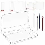 inRobert 3-in-1-Zubehörset für Nintendo 3DS LL/XL, mit Durchsichtiger Hartschalenhülle, Displayschutz Folie (Gehärtetes Glas und PET) und Stylus-Stiften, kompatibel mit der 3DS XL/LL-Konsole