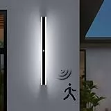 ANKBOY 120CM Lange Wandleuchte Aussen mit Bewegungsmelder 40W LED Wandlampe Außen Anthrazit Aussenleuchten mit Bewegungsmelder Wasserdicht Aussenlampe Wand für Garage, Kaltweiß 6000K