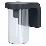 Osram Außenwandleuchte E27 Klarglas, modernes Design Aluminium in Dunkelgrau, IP44-Schutz, stoßfest IK03, Wandleuchte für Terrasse und Balkon