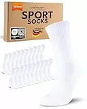 10 Paar Sportsocken Herren Weiß 39-42 Damen Tennissocken Atmungsaktive Baumwolle Crew Socken
