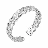 Silverly Zehenring aus Sterlingsilber mit Keltischem Knoten | Verstellbare 925er Klassische Midi-Ringe für Damen | Irischer Knotenschmuck | Traditioneller Gewebter Geflochtener Stapelring