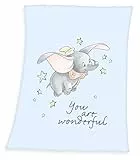 Klaus Herding GmbH Disney Dumbo Kuscheldecke Flanell Babydecke 75x100 cm