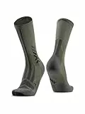 X-Socks Hike Discover Crew - High-End-Funktionssocken für verbesserten Komfort, Atmungsaktivität und Schutz bei ausgedehnten Wandertouren - Salbei/Schwarz, 45-47
