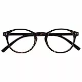 OPULIZE Zen Fernbrille Kurzsichtigkeit Kleine Runde Rahmen Federscharniere Kratzfest Dunkelbraune Schildpatt Herren Damen M24-2 -1.50