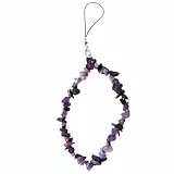 KUAJTUN Amethyst Handykette Kurz fürs Handgelenk, Stilvoller Handyanhänger Kristall Handyschmuck, Handy Kette für Damen, Kompatibel mit Smartphones, Ideal als Mode Accessoire für Alltag Reisen Partys