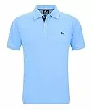 JACKETOWN Polo Shirts Herren Kurzarm Golf Poloshirt Schnelltrocknend Casual Sport Shirt Outdoor Atmungsaktives T-Shirts Sommer Polo Hemd Männer(Hellblau-L)