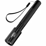 ANSMANN LED Taschenlampe in schwarz T150, Outdoor Leuchte mit hocheffizientem Reflektorsystem, 150 Lumen & Spritzwassergeschützt IP54, Ideal für Gassigehen, Wandern, Joggen, etc.
