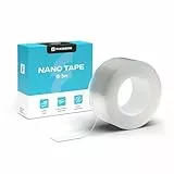 FIXWERK Nano Tape | transparentes Klebeband mit extra starker Haftung | wiederverwendbar | wasserfest | durchsichtiges Mehrzweck Klebeband für Heim, Schule und Büro, 5m x 3cm x 0,5mm (Einseitig)
