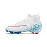 clofab Fussballschuhe Herren Damen Kunstrasen Turf Fußballschuhe Jugend Hallenschuhe Ground Outdoor Sportschuhe Für AG FG TF Fußball Trainingsschuhe (43,Weiß/AG)