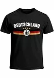 MoonWorks® Herren T-Shirt Fußball WM Fußball-Sommer 2026 Trikot Style Fanshirt Frontprint Brustprint Deutschlandshirt Schwarz 5XL