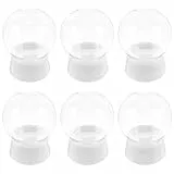 STOBAZA 6 Stück DIY Schneekugel Bastelset 100mm Leere Schneekugel Basteln, Sockel weiß mit Glaskugel, Befüllbare Display Kugeln - Schneekugel Selber Machen