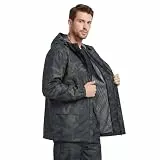 LOOGU Camo Regenanzug – Regenausrüstung für Herren, wasserdicht, leichter Regenmantel, atmungsaktive Herren-Regenjacken, Kapuze