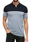 Zetieny Poloshirt Herren Stricken Kurzarm T Shirt Männer Kontrastfarbe Polo Shirts Freizeit
