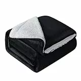 Mixibaby Hochwertige Wohndecken Kuscheldecken, extra Dicke warm Sofadecke/Couchdecke, Größe:150 cm x 200 cm, Farbe:Schwarz