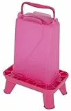 Kerbl Hobbyfarming Futterautomat mit Standfüßen, Automatische Futterzufuhr, Inkl. Standfüße, Abnehmbarer Deckel, Wetterbeständig, Leichte Reinigung, Transparenter Behälter, Für Geflügel, 3,5l, pink