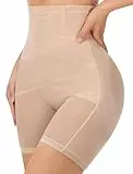 Bauchweg Unterhose Damen Shapewear Hohe als Perfekte Miederhose Damen Bauchweg Shaping Figurformende Unterwäsche, Body Shaper Miederpant Shaping Shorts, Ideal Zum Sommerkleid und Abendkleid.
