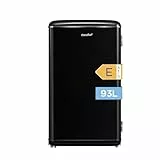 Comfee RCD93BL2EURT(E) Kühlschrank Klein, 93 Liter Retro Kühlschrank, Mini kühlschrank mit verstellbare Thermostat, LED-Licht, Schwarz