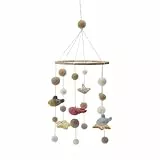 Gry & Sif Mobile Baby aus Filz mit Meerestiere, Baby-Erstausstattung, für Baby-Bett, Wickeltisch, Handmade | Unterwasserwelt ⌀ 20cm, Länge 45cm
