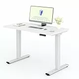 FLEXISPOT Höhenverstellbarer Schreibtisch mit 2 Motoren & 25MM einteiliger Tischplatte,ergonomischer Bürotisch - 120 x 60 cm Weiß, weißes Gestell