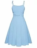 Belle Poque Blaues Kleid Damen Spaghetti Träger Sun Dresses 1950s Vintage Cocktail Dress M