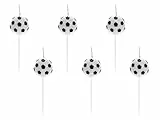 PartyDeco Geburtstag Kerzen Fußball 2,5cm 6 Stück. Geburtstag Party Dekoration Geburtstagsfeier Event Geburtstagsfest
