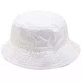 Yixda Vintage Cotton Fischerhut Sonnenhut Washed Retro Outdoor Bucket Hat (Weiß)
