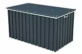 Duramax DH 1.3 (585L) Kissenbox aus Metall mit hydraulischer Gasdruckfeder und Vorhängeschlossöse, Terrassenbox und Gartenmöbelaufbewahrung für den Außenbereich, Anthrazit