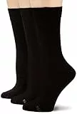 Skechers Damen 3er Pack Crew Socken aus weichem Baumwollmix Frauen Strümpfe, Schwarz (Black 9999) , 39-42
