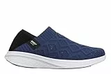 MBT M2600 Slip On Damenschuhe ohne Schnürsenkel. Anatomische und Bequeme Walking-Sneakers. Physiologische Komfort- und Stabilitätsschuhe mit gebogener Laufsohle. Moderne Sneakers. Blaue