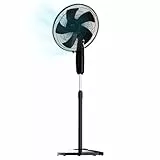 Cecotec Standventilator EnergySilence 515 MaxFlow Black, 45W, Durchmesser von 16', 5 Blätter, 1h Timer, 3 Geschwindigkeiten und automatische Oszillation, Höhenverstellbar bis 135cm