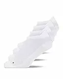 Snocks Kurze Laufsocken für Damen und Herren 4 Paar - Rutschfeste und Atmungsaktive Sportsocken - Running Socks ideal für den Sport - Gr. 43-46 - Farbe Weiß