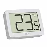 TFA Dostmann Innenthermometer digital, 30.1065.02, Raumtemperatur überwachen, Mini Thermometer, Max-Min-Werte, -10...+60∞C, magnetisch oder Ständer, klein, weiß
