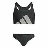 adidas Girl's Big Logo C-Back Bikini Set, Black, 12-13 Years