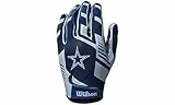 Wilson Handschuhe NFL Team SUPER Grip, Einheitsgröße für Jugendliche, Silikon/Stretch-Lycra
