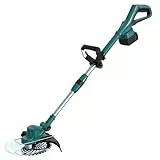 Hengriacly 21V Rasentrimmer mit Akku, Freischneider Akku, Motorsense Akku, 750W Bürstenloser Motor, Rasentrimmer mit Unkrautbürste (Blau)
