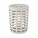 blomus Wäschesammler -KORIE- | Dekorativer Wäschekorb 90L | Farbe Moonbeam Beige | Großer Wäschebehälter mit Deckel 40Ø x 54H cm