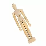 VILLCASE Holzmodell Künstlerpuppe 2 Stück 114cm 14cm Bewegliche Gelenk Puppen mit Ständer für Skizzen Zeichnen Kunst Home Office Dekoration