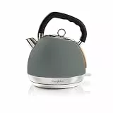 Wasserkocher - 1.8 l - Soft-Touch - Grau - Um 360 Grad drehbar - Verdecktes Heizelement - Strix Controller - Boil-dry protection